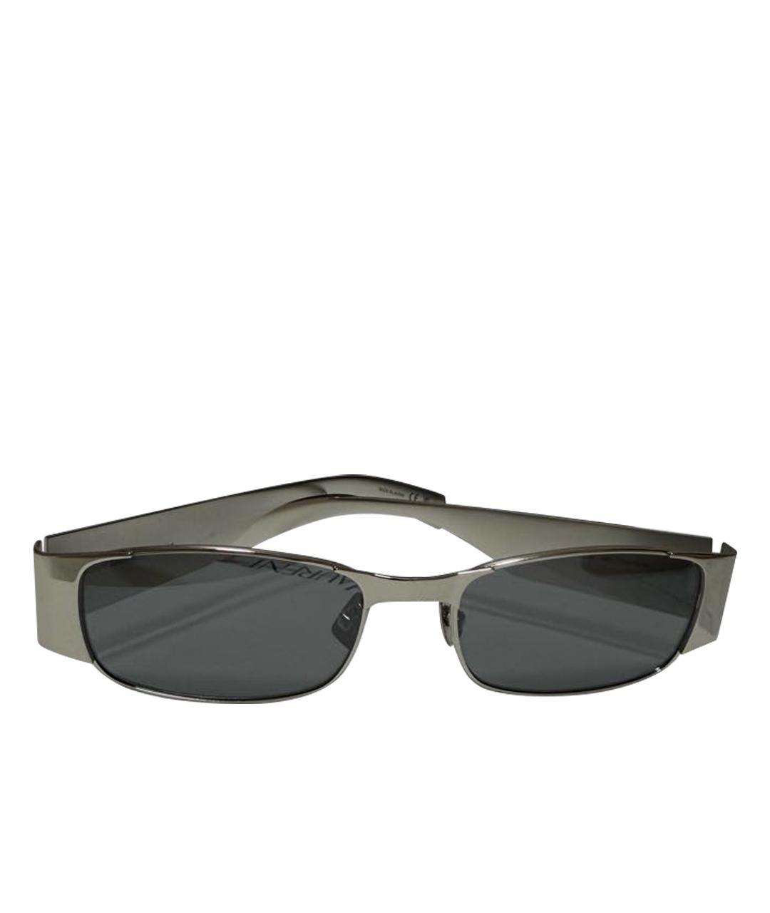 SAINT LAURENT Серебряные металлические солнцезащитные очки, фото 1