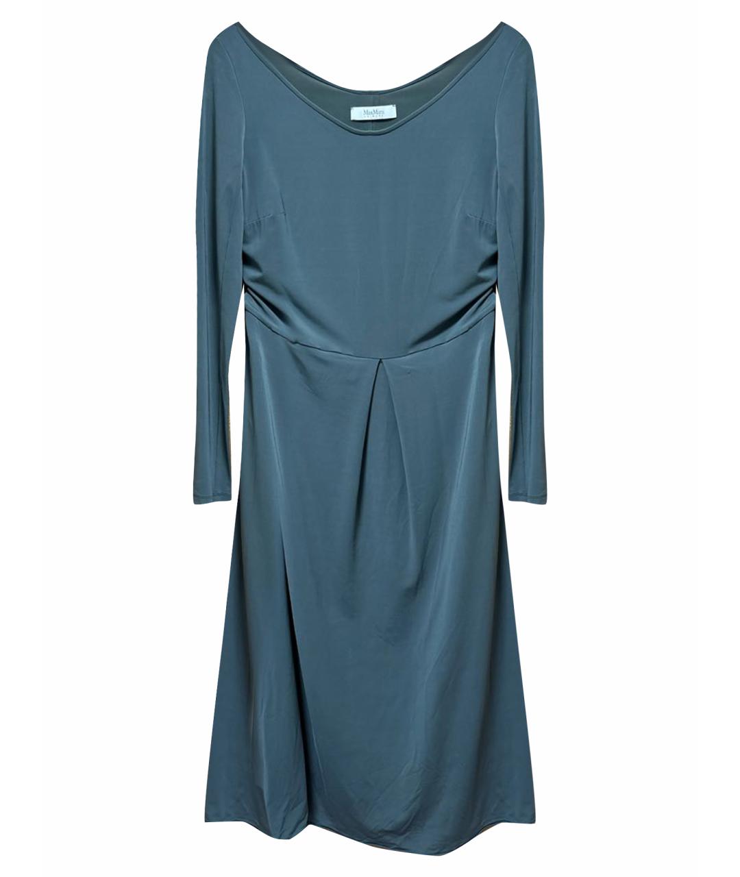 MAX MARA Хаки вискозное повседневное платье, фото 1