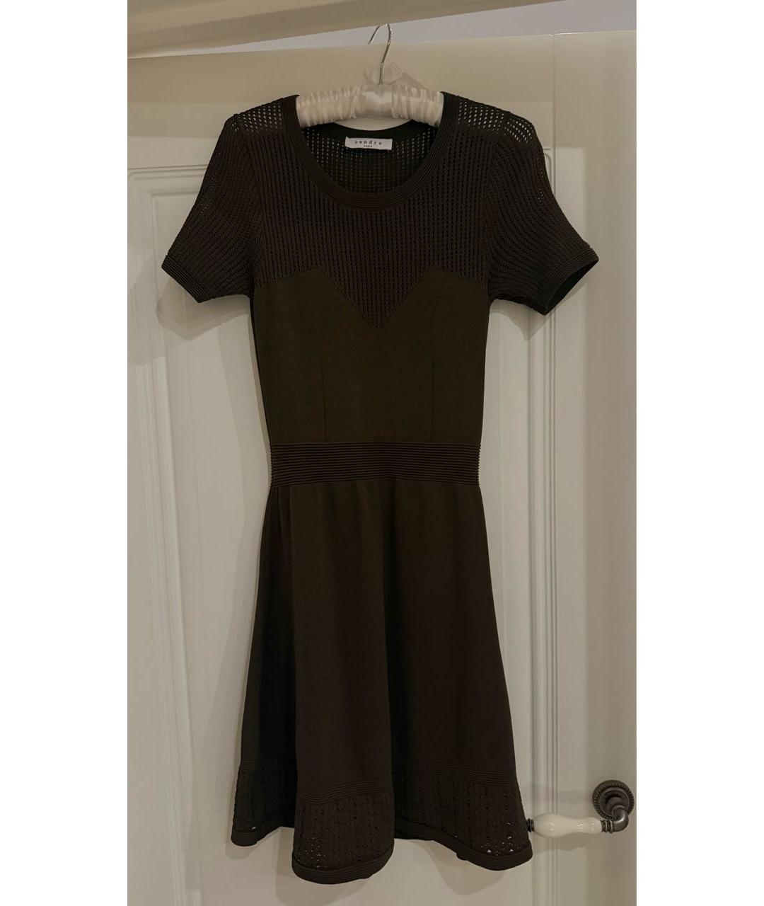 SANDRO Зеленые вискозное повседневное платье, фото 7