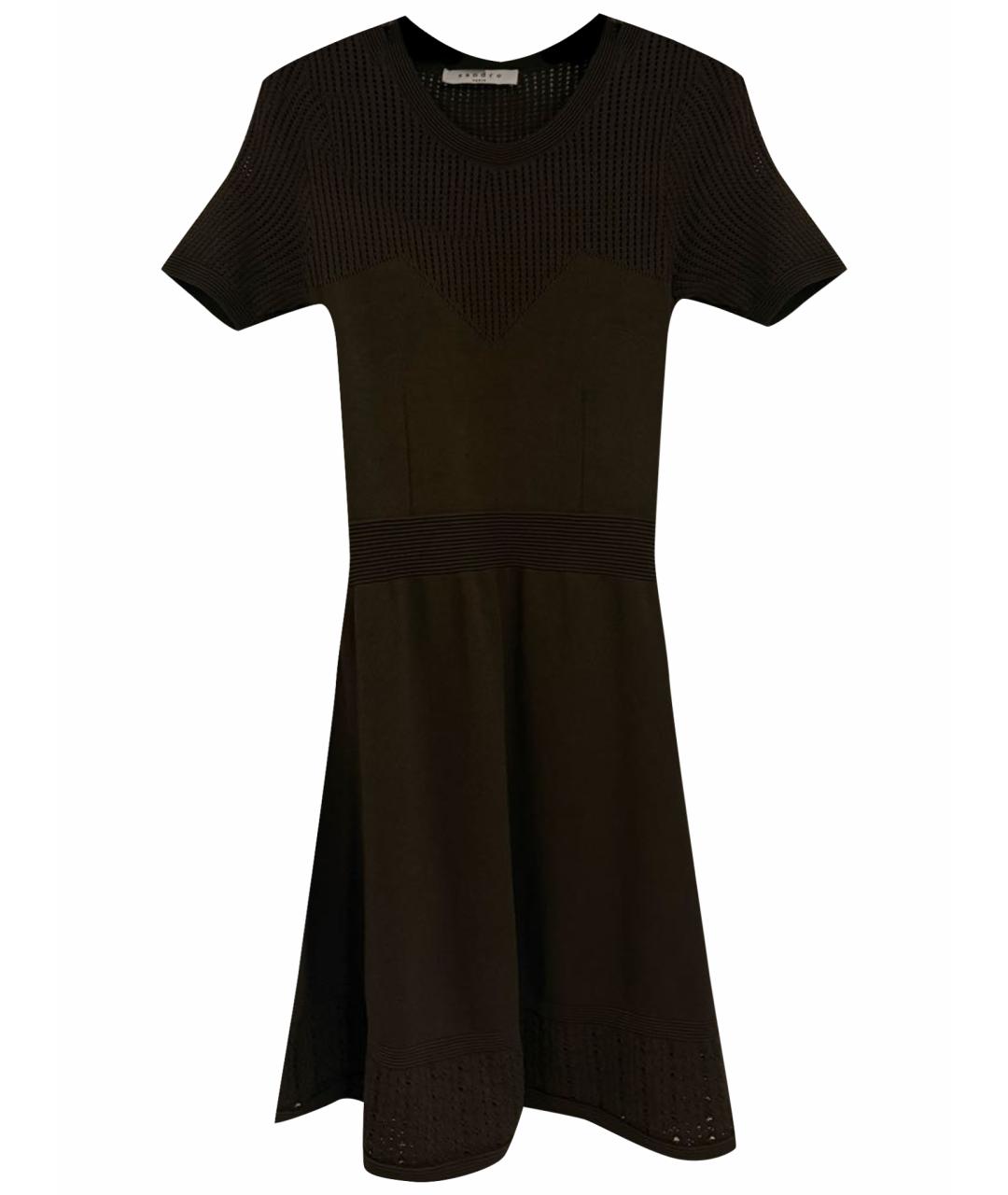 SANDRO Зеленые вискозное повседневное платье, фото 1