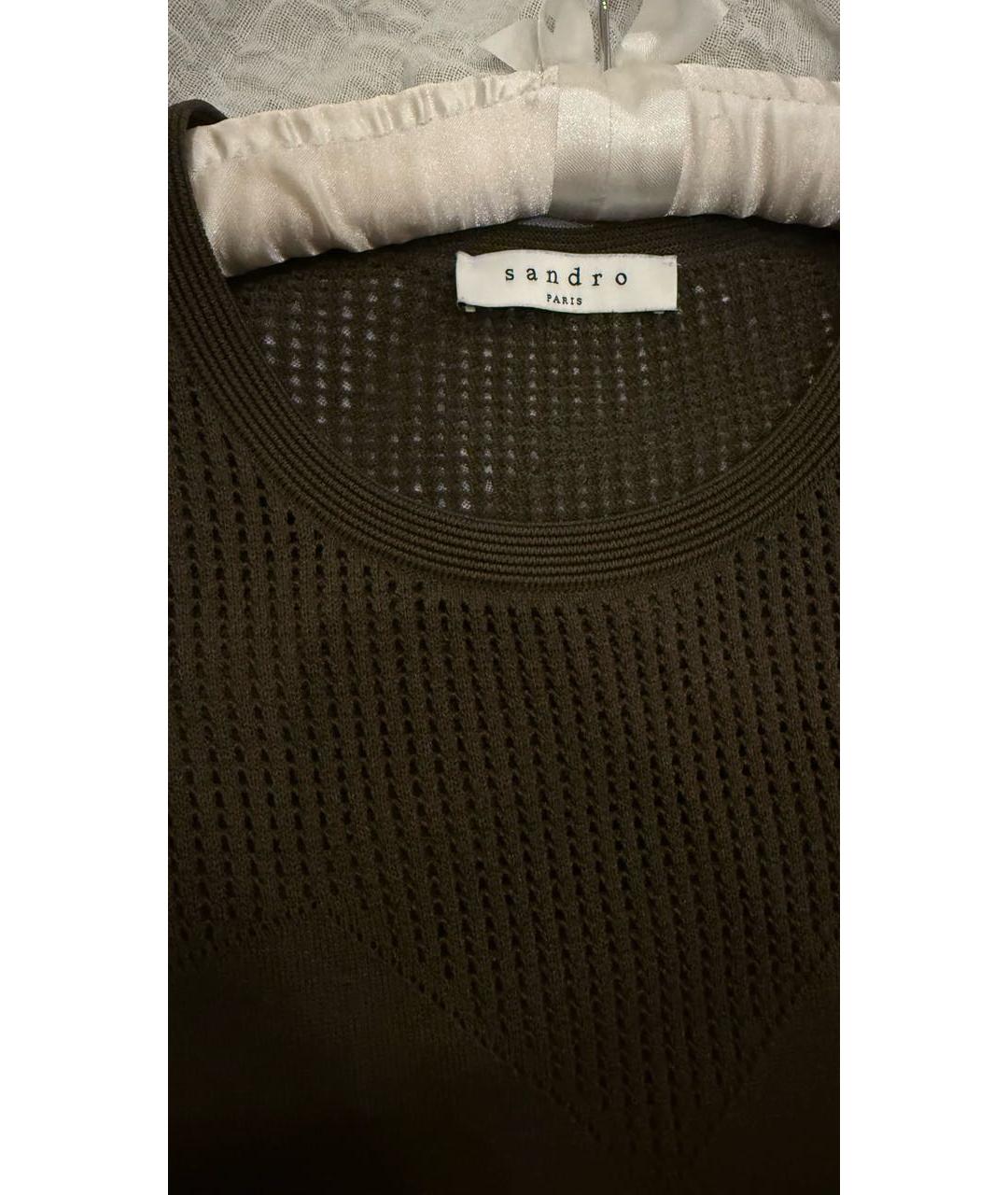 SANDRO Зеленые вискозное повседневное платье, фото 3