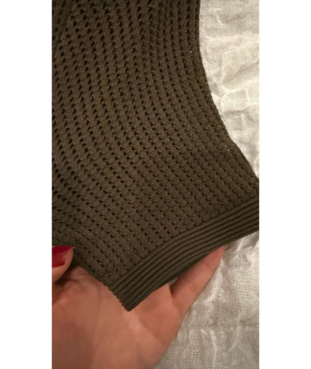 SANDRO Зеленые вискозное повседневное платье, фото 4