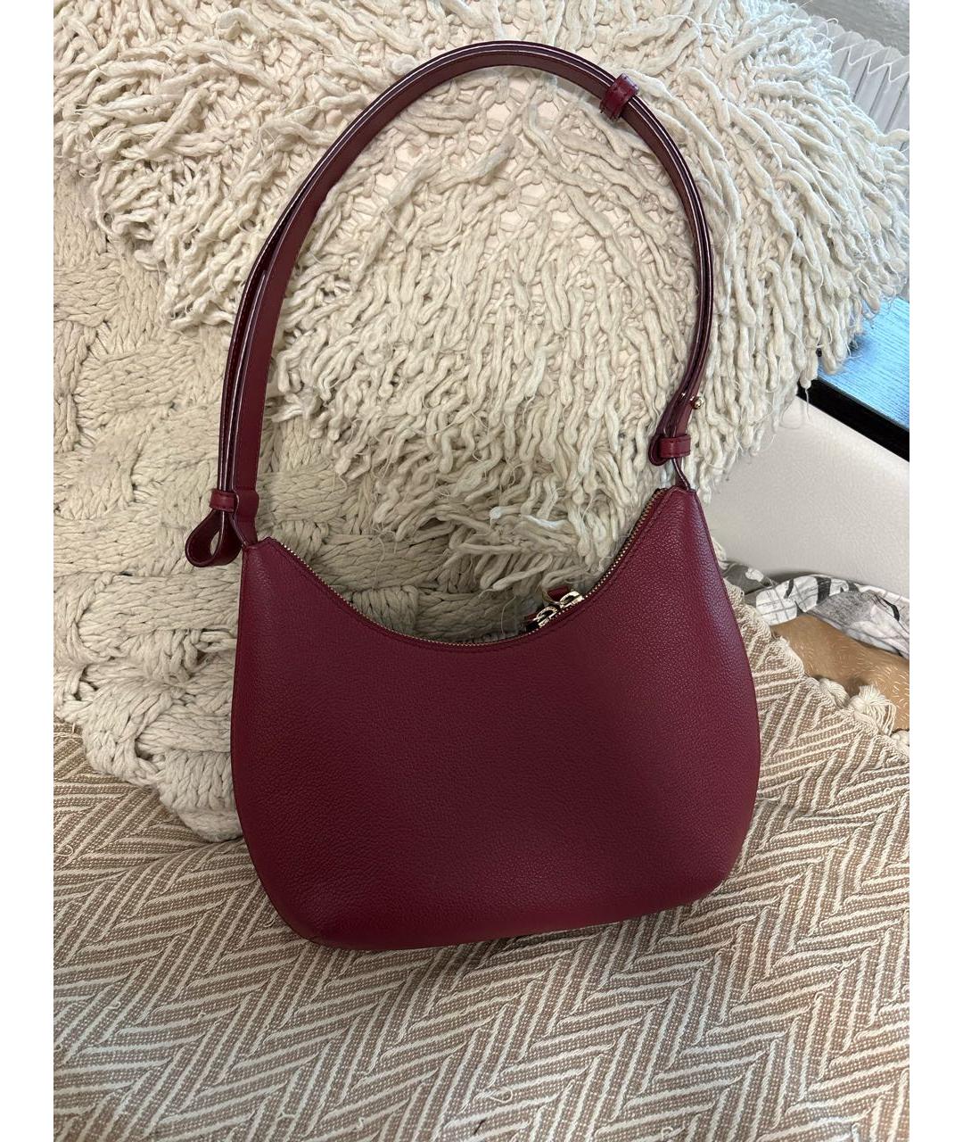 FURLA Бордовая кожаная сумка через плечо, фото 3