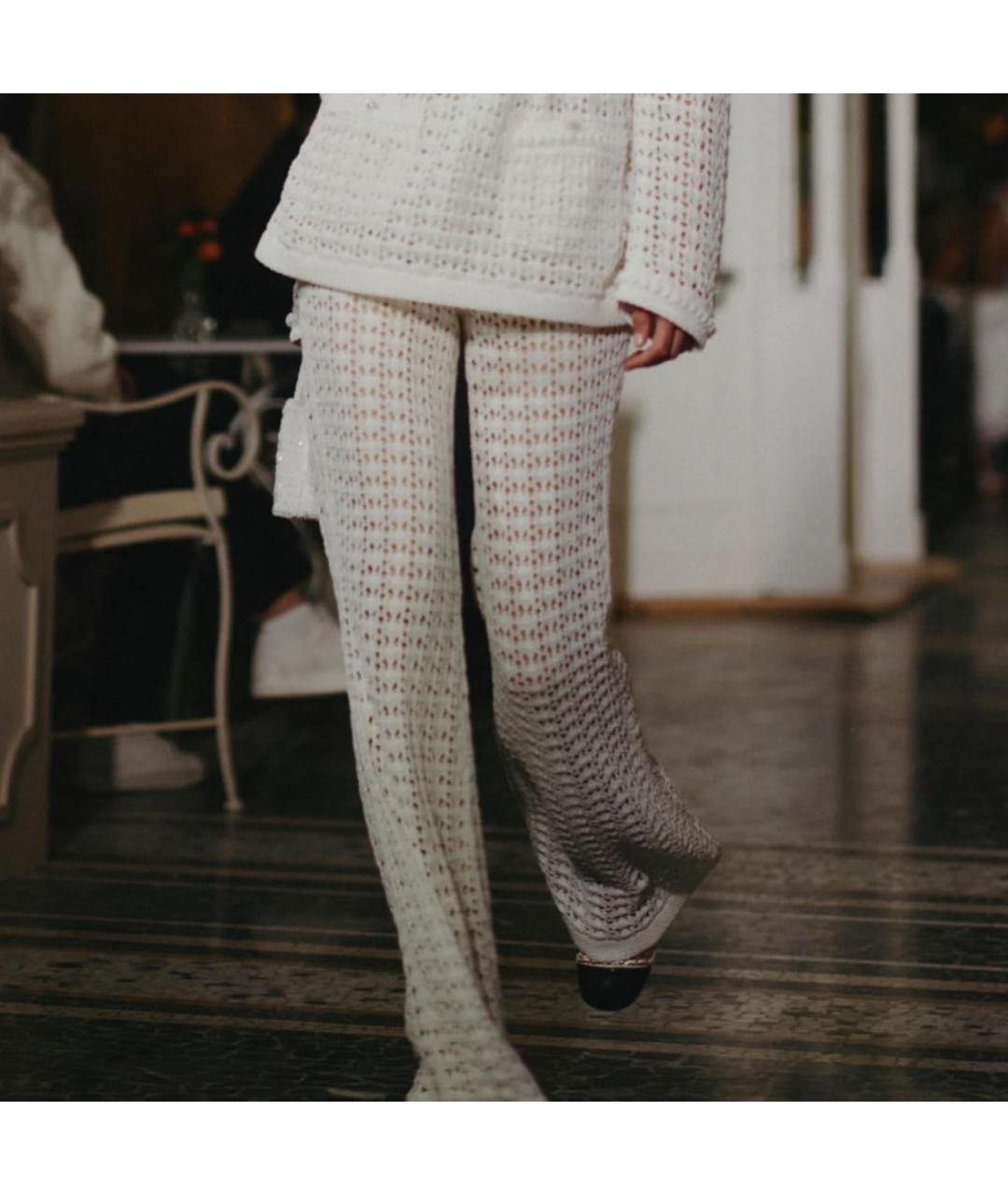 CHANEL Белые прямые брюки, фото 2