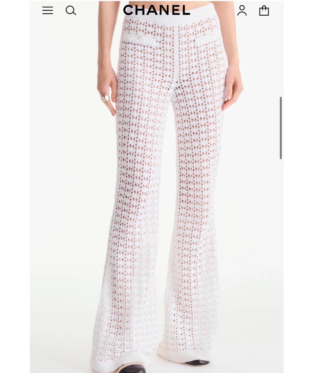 CHANEL Белые прямые брюки, фото 1