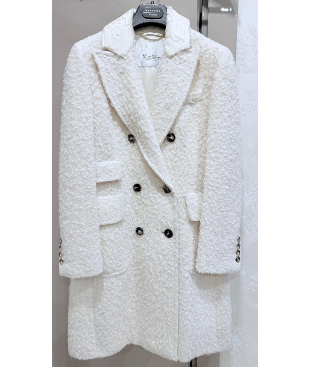 MAX MARA Белое шерстяное пальто, фото 6
