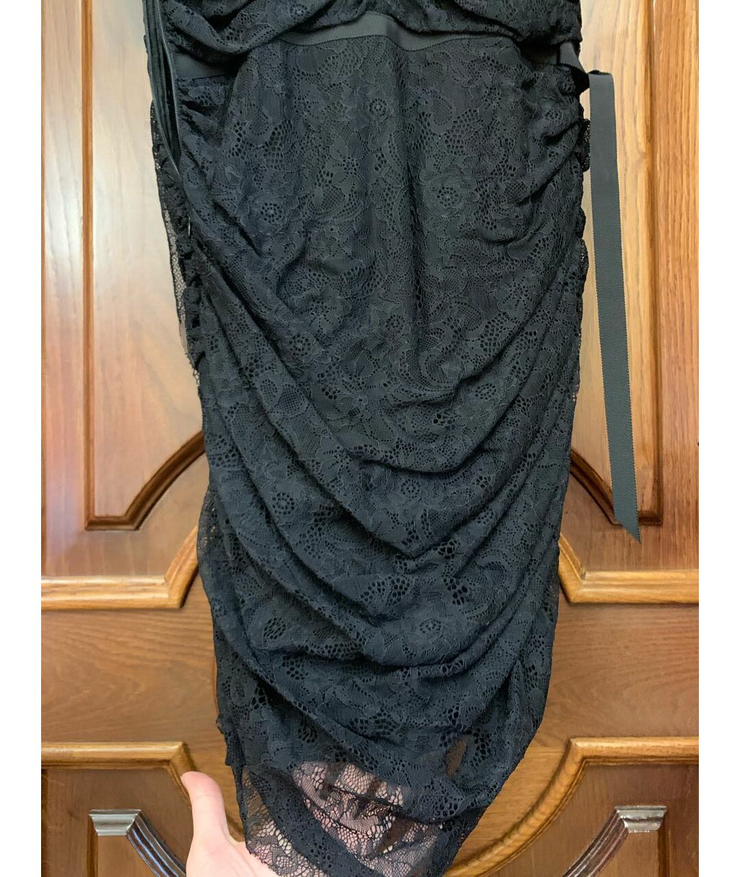 LOVE MOSCHINO Черное кружевное коктейльное платье, фото 8