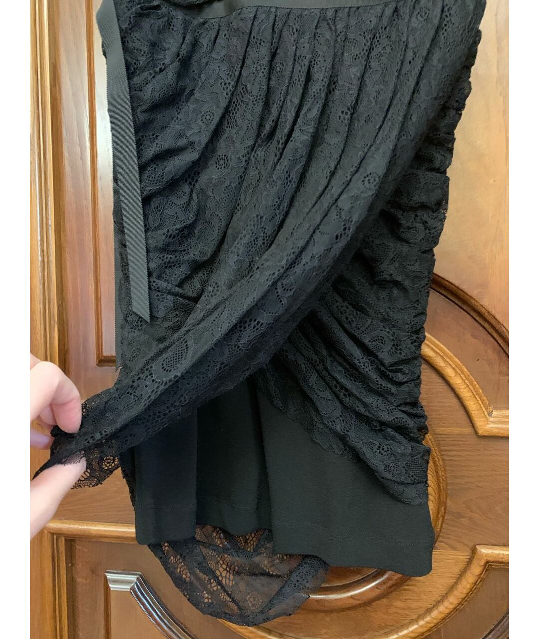 LOVE MOSCHINO Черное кружевное коктейльное платье, фото 7