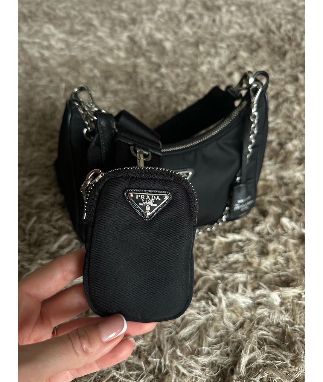 PRADA Черная тканевая сумка через плечо, фото 3