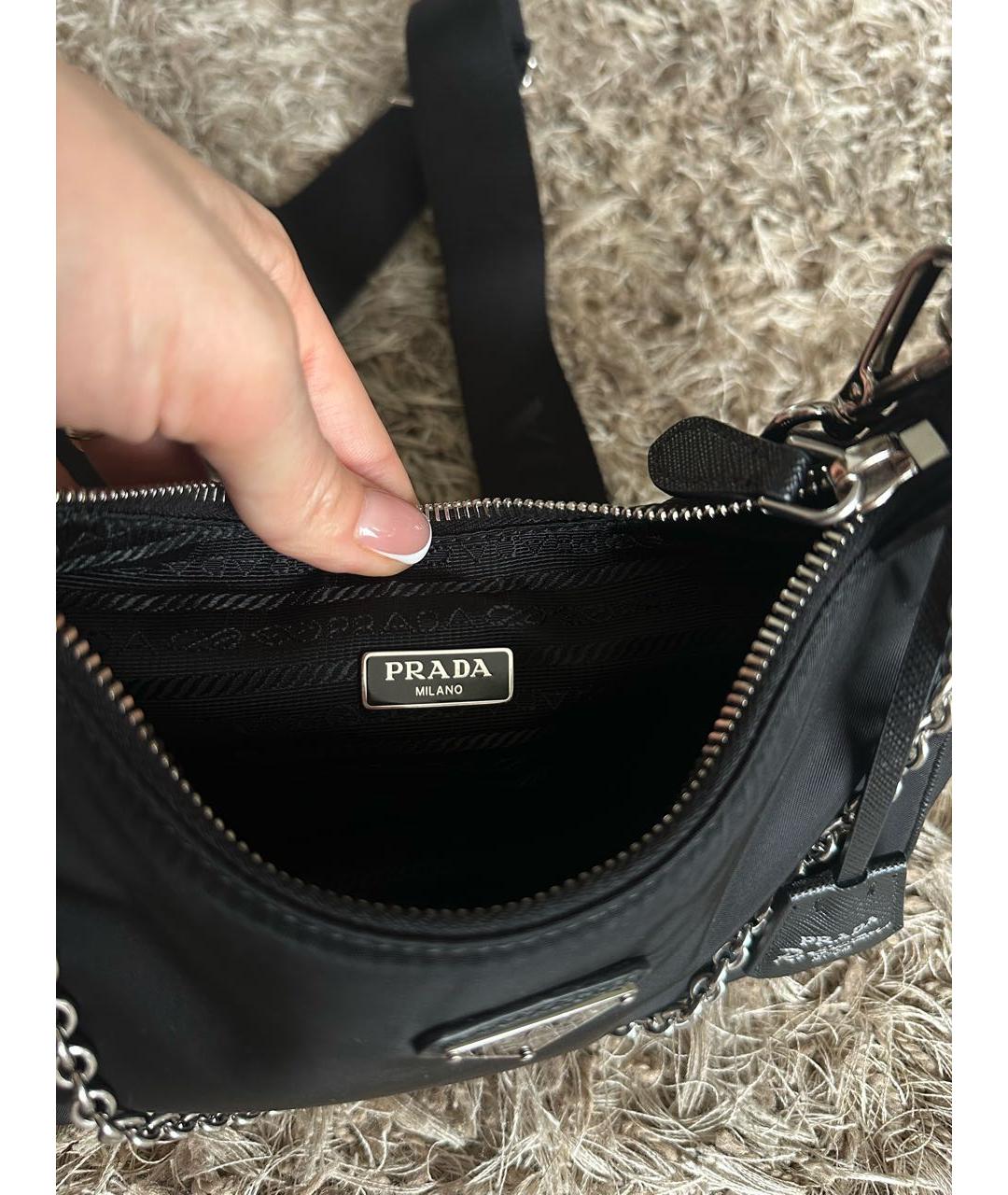 PRADA Черная тканевая сумка через плечо, фото 4