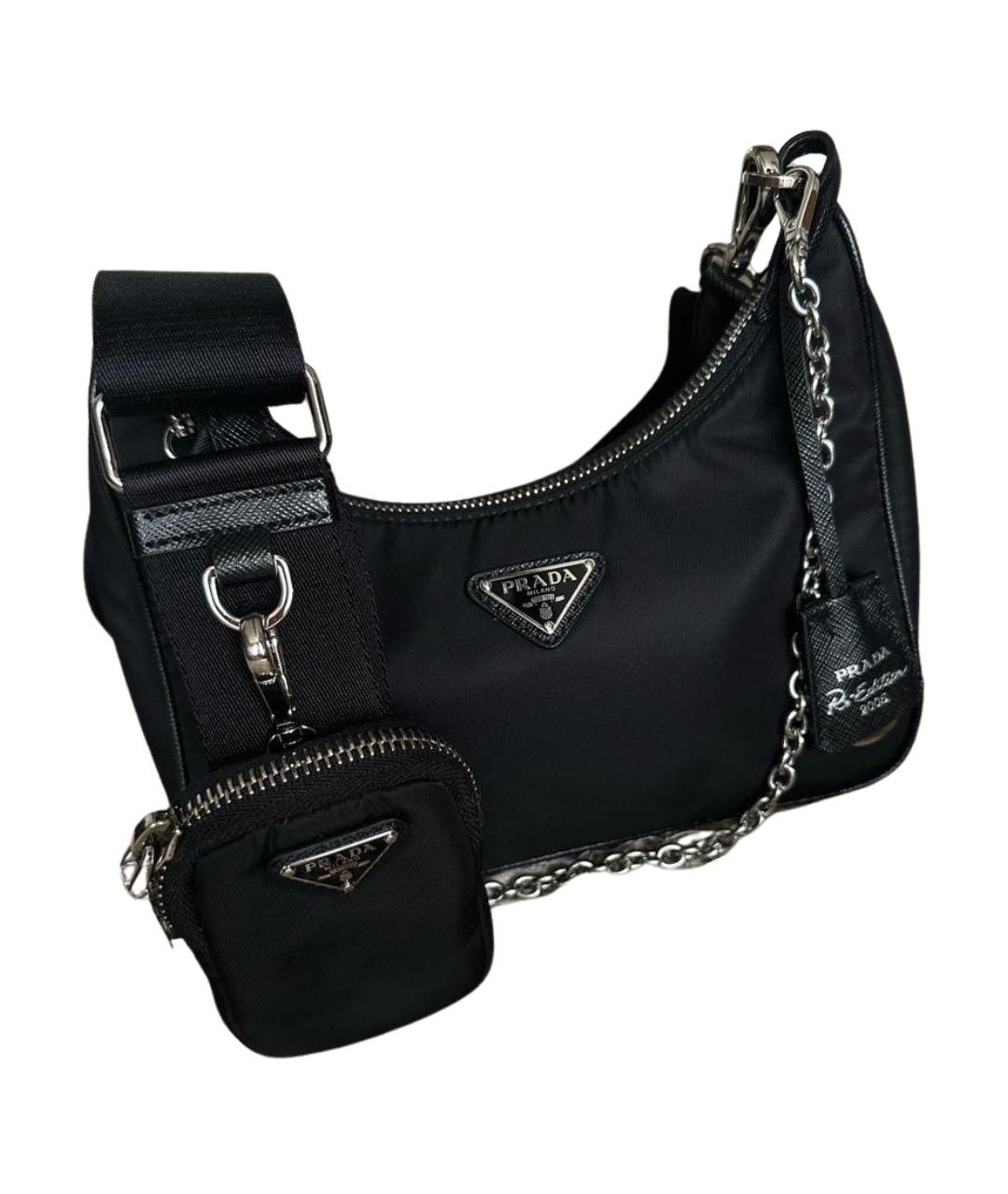 PRADA Черная тканевая сумка через плечо, фото 1