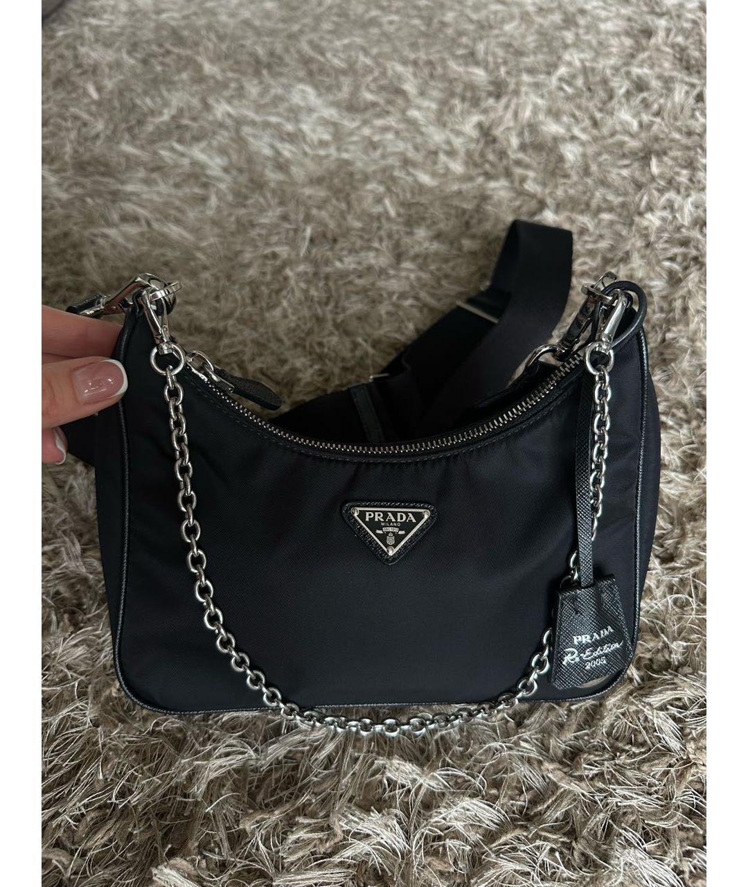 PRADA Черная тканевая сумка через плечо, фото 5