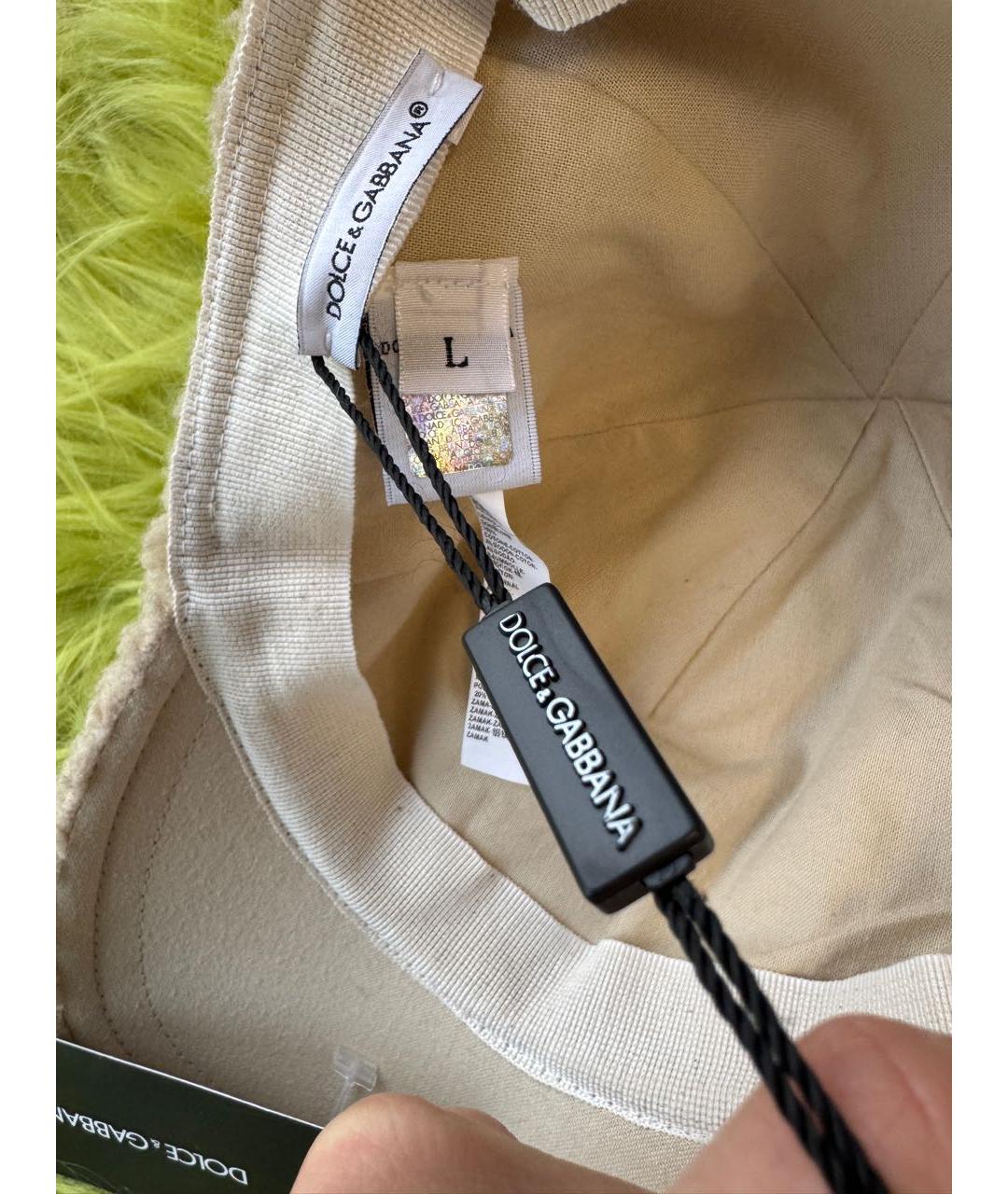 DOLCE&GABBANA Бежевая шерстяная кепка, фото 8