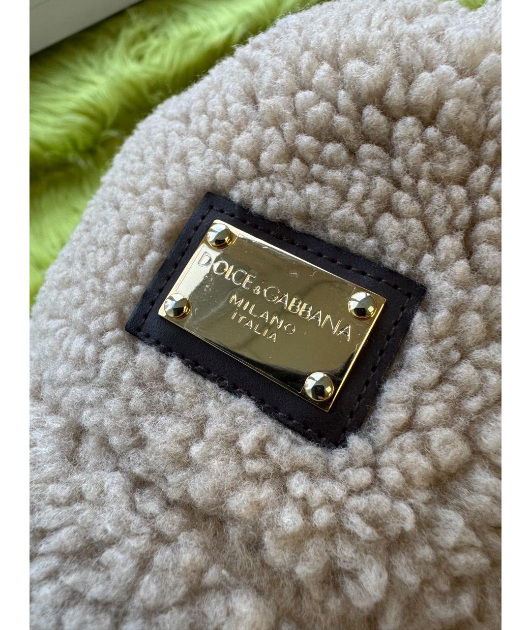 DOLCE&GABBANA Бежевая шерстяная кепка, фото 4