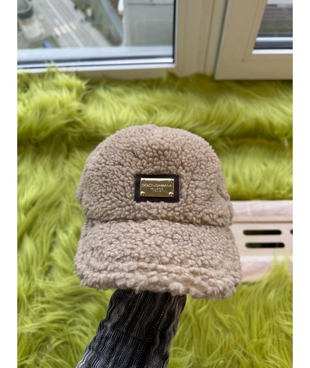 DOLCE&GABBANA Бежевая шерстяная кепка, фото 9