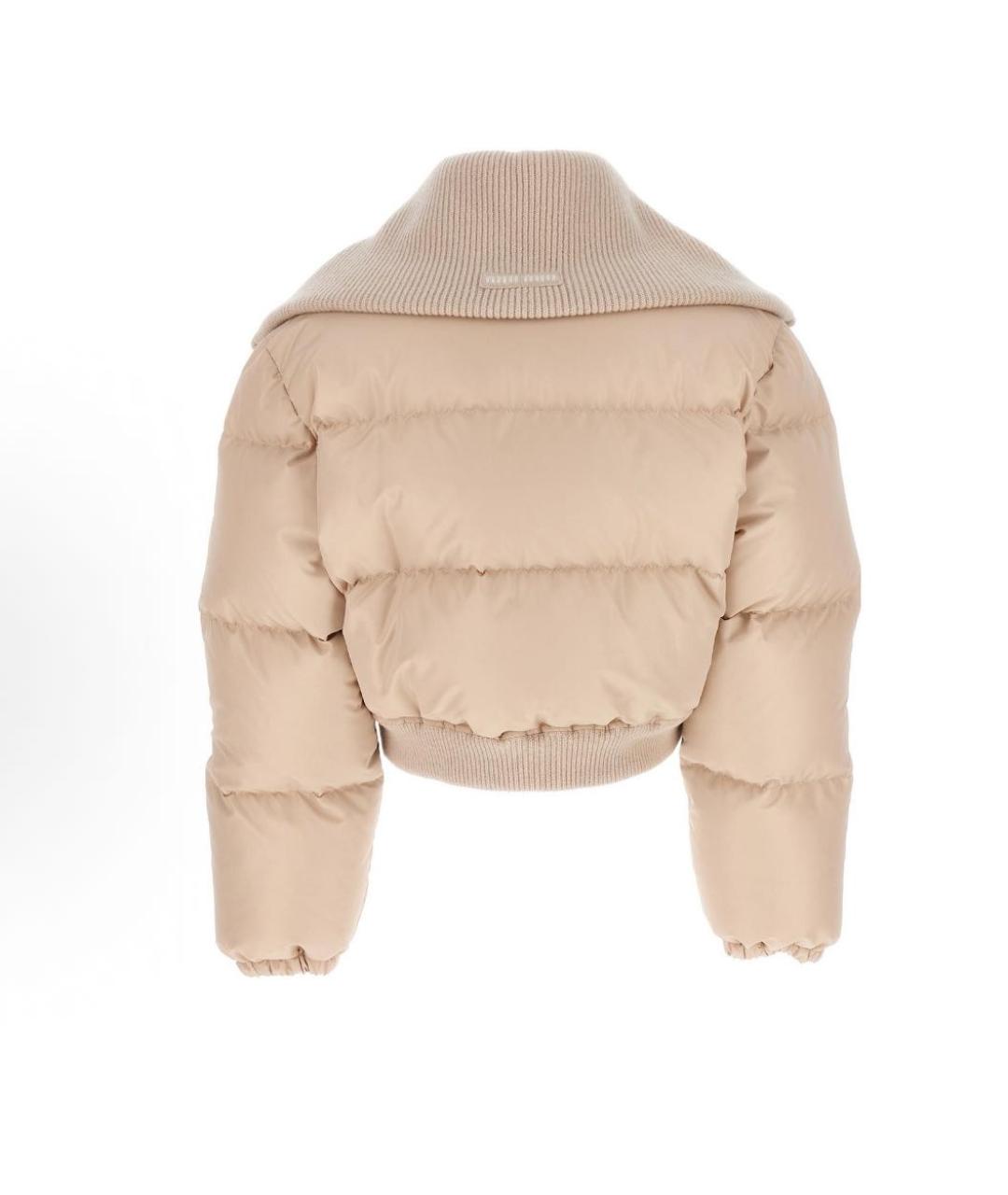 MIU MIU Бежевый полиамидовый пуховик, фото 2