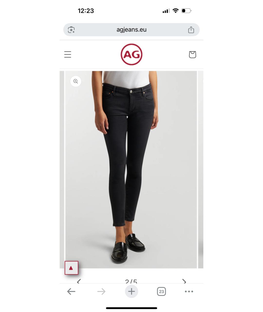 AG JEANS Черные хлопковые джинсы слим, фото 6