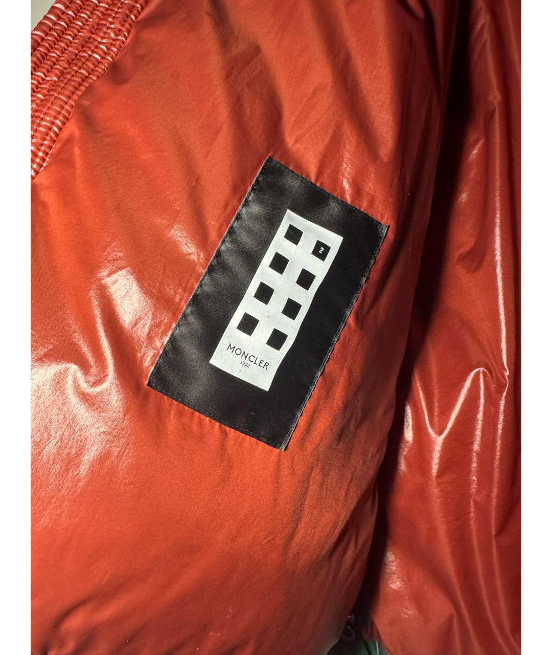 MONCLER Зеленый полиэстеровый пуховик, фото 6