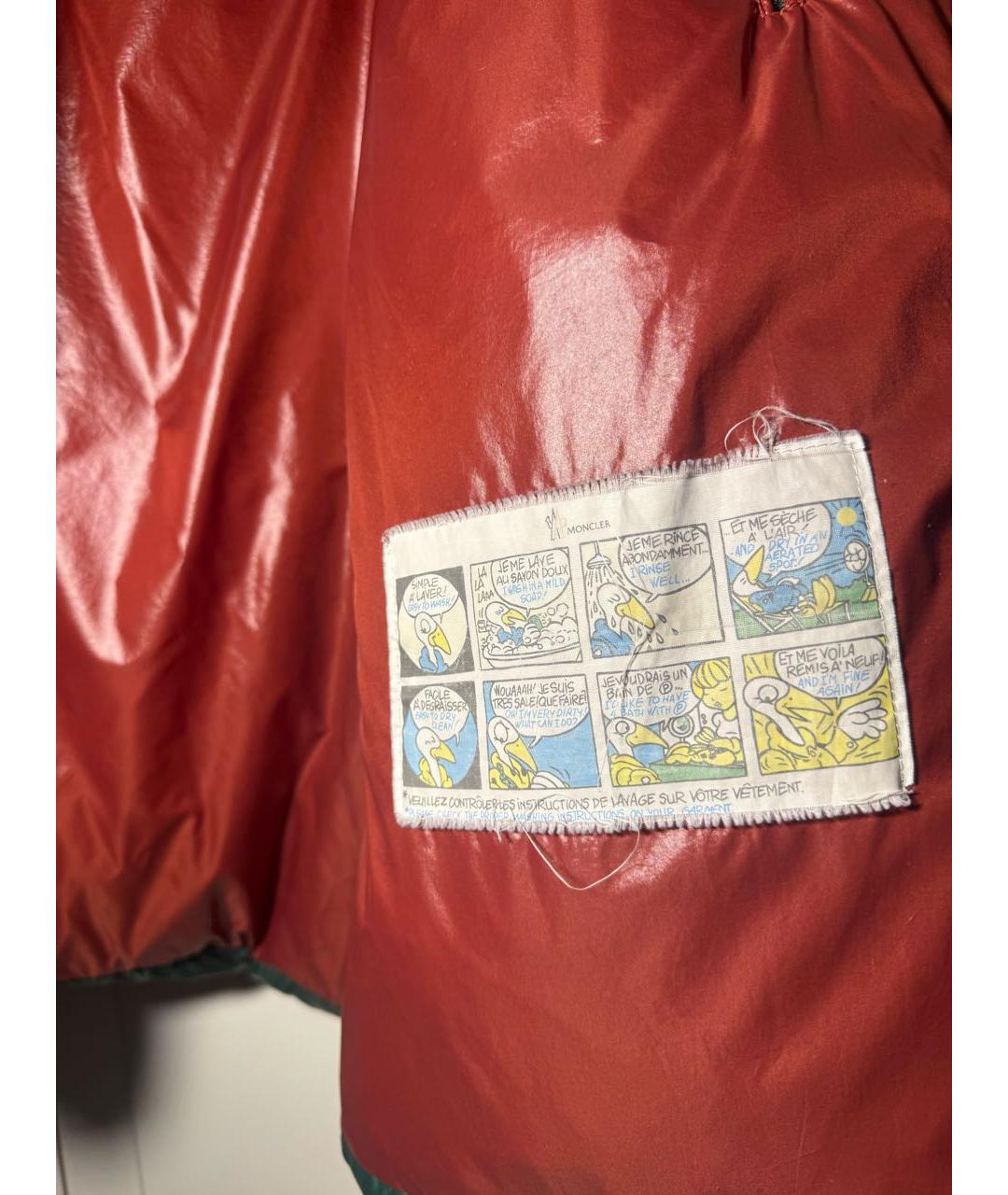 MONCLER Зеленый полиэстеровый пуховик, фото 5