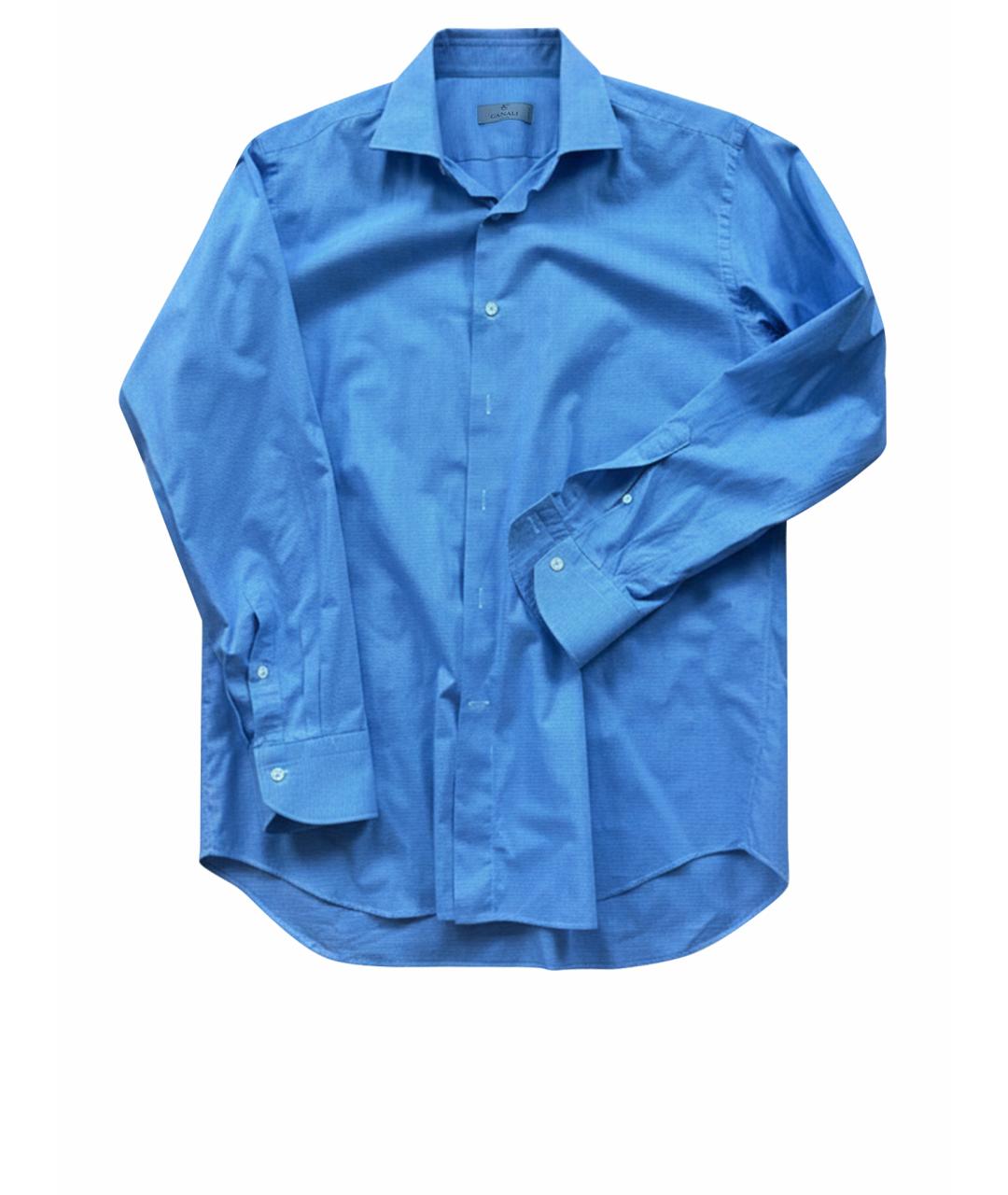 CANALI Синяя хлопковая классическая рубашка, фото 1