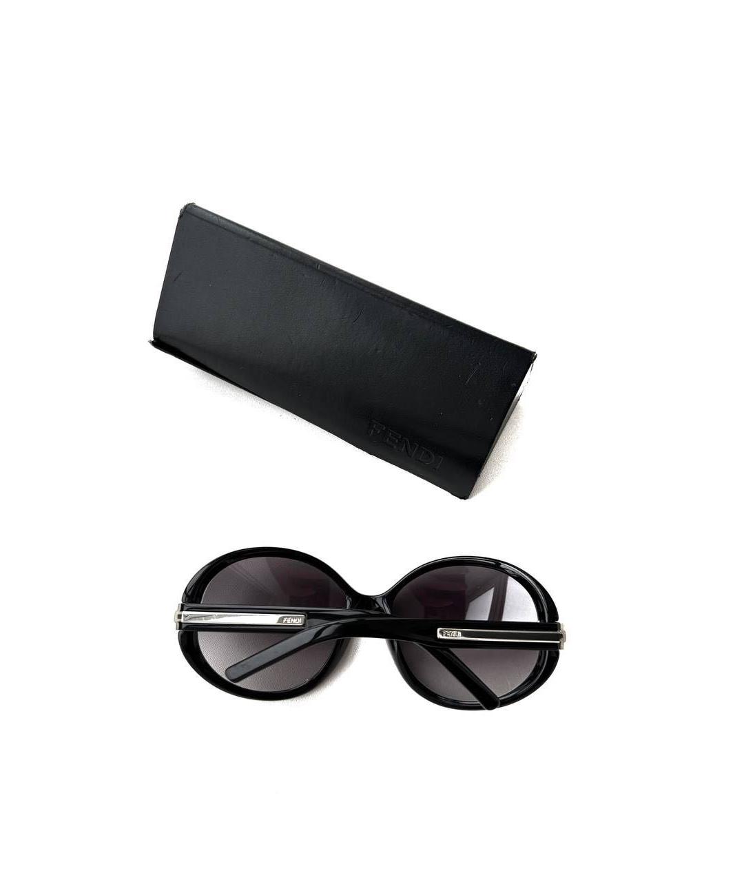 FENDI Черные пластиковые солнцезащитные очки, фото 2