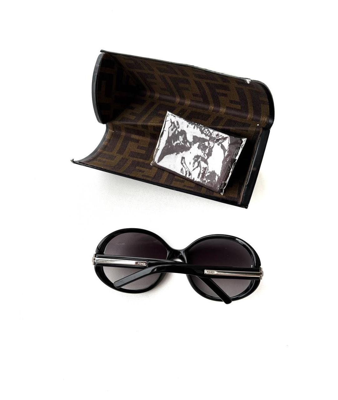 FENDI Черные пластиковые солнцезащитные очки, фото 7