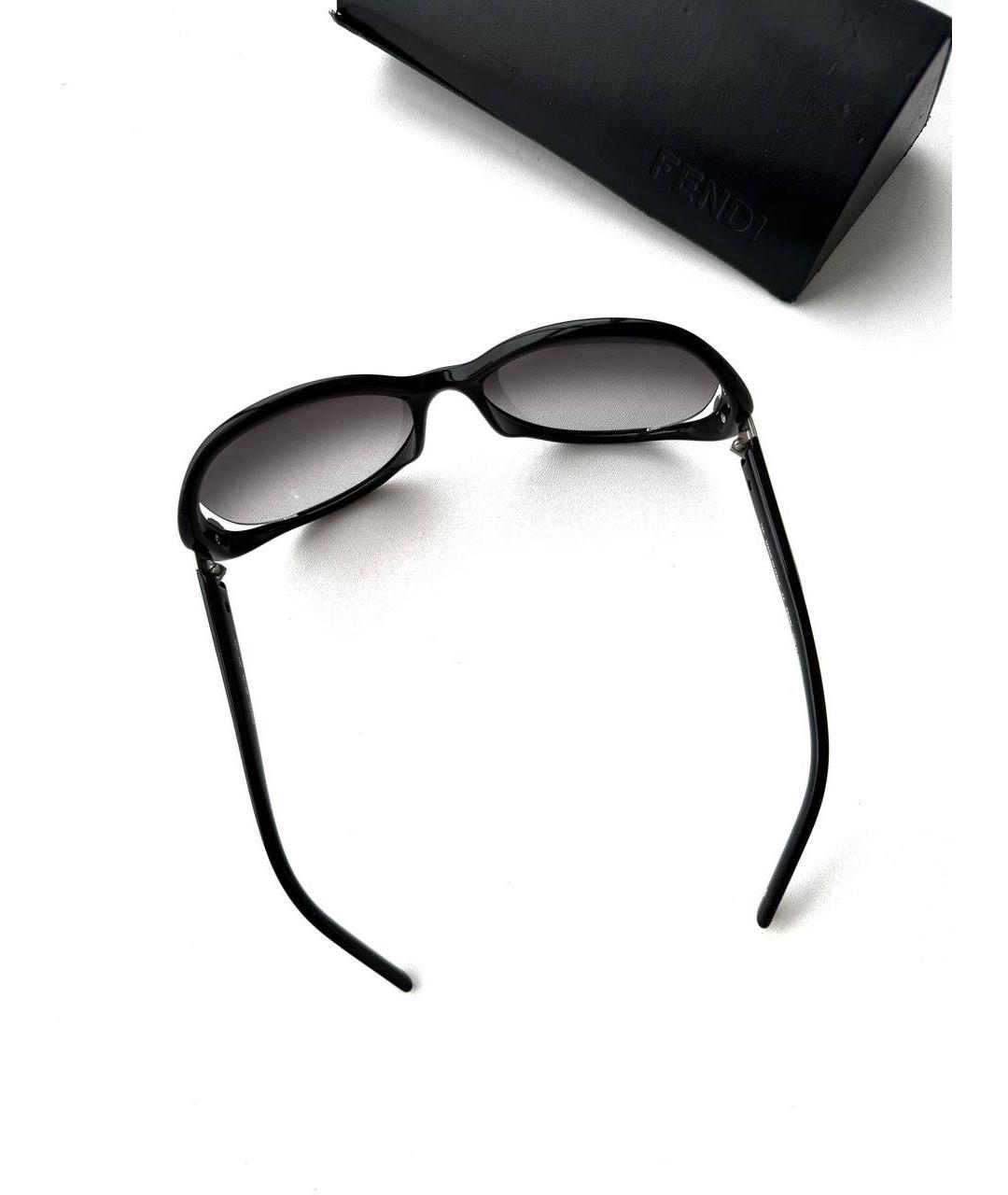 FENDI Черные пластиковые солнцезащитные очки, фото 3