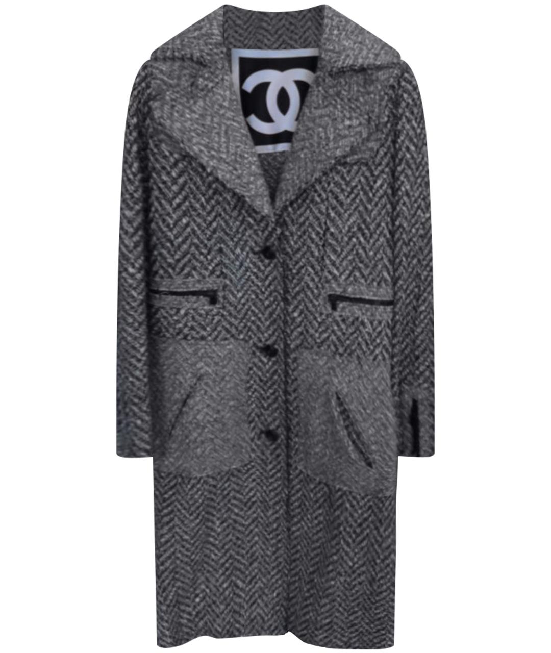 CHANEL Серое шерстяное пальто, фото 1