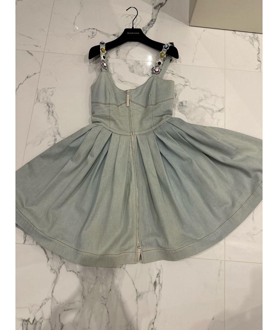 FENDI Голубой деним сарафан, фото 6