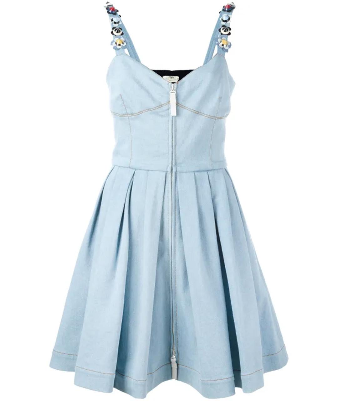 FENDI Голубой деним сарафан, фото 1