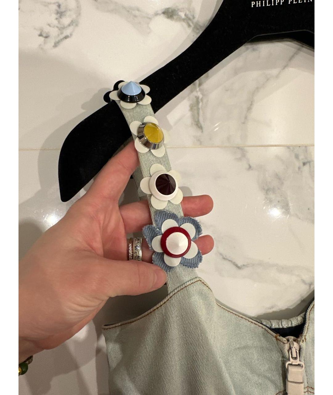 FENDI Голубой деним сарафан, фото 3