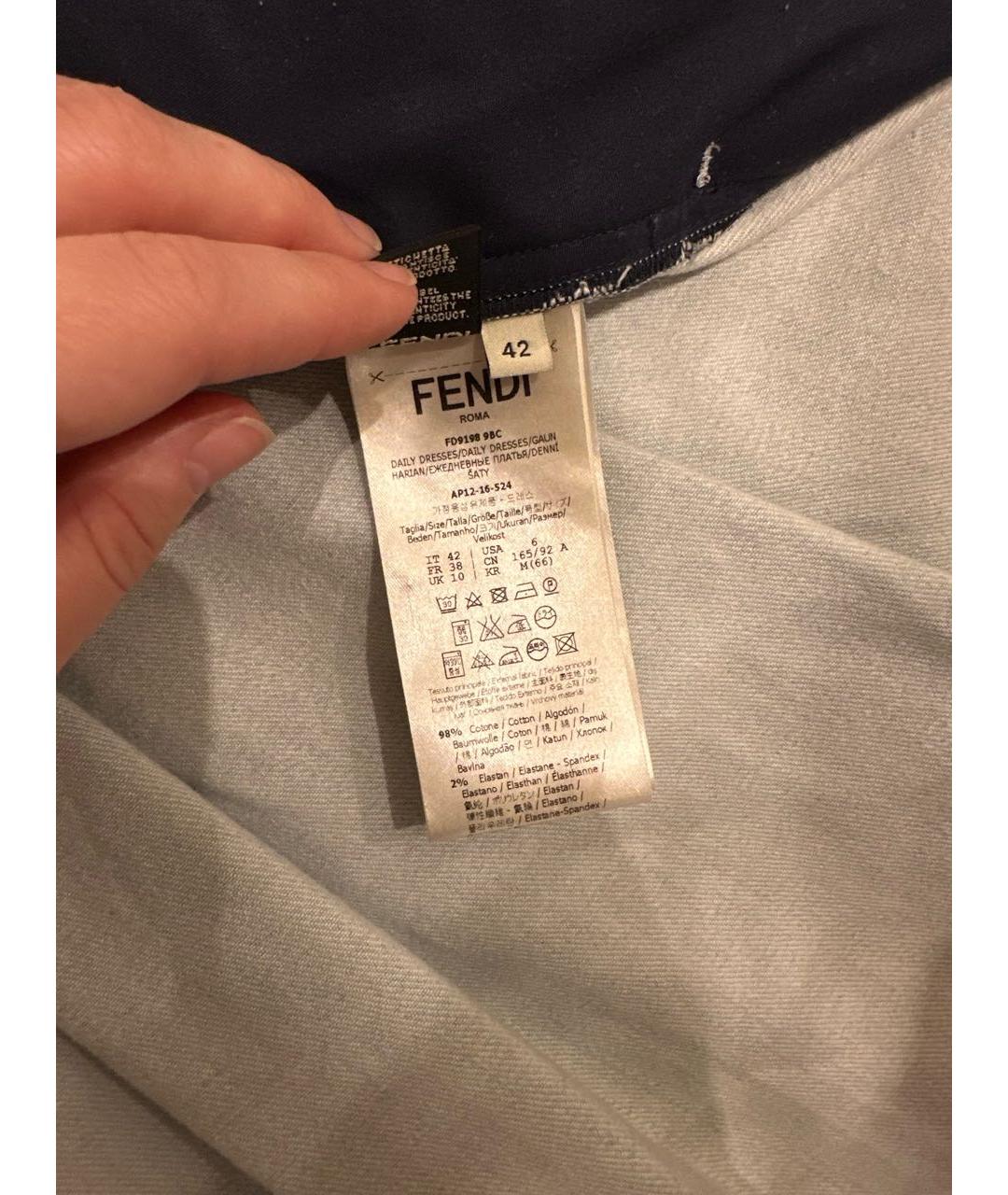 FENDI Голубой деним сарафан, фото 4