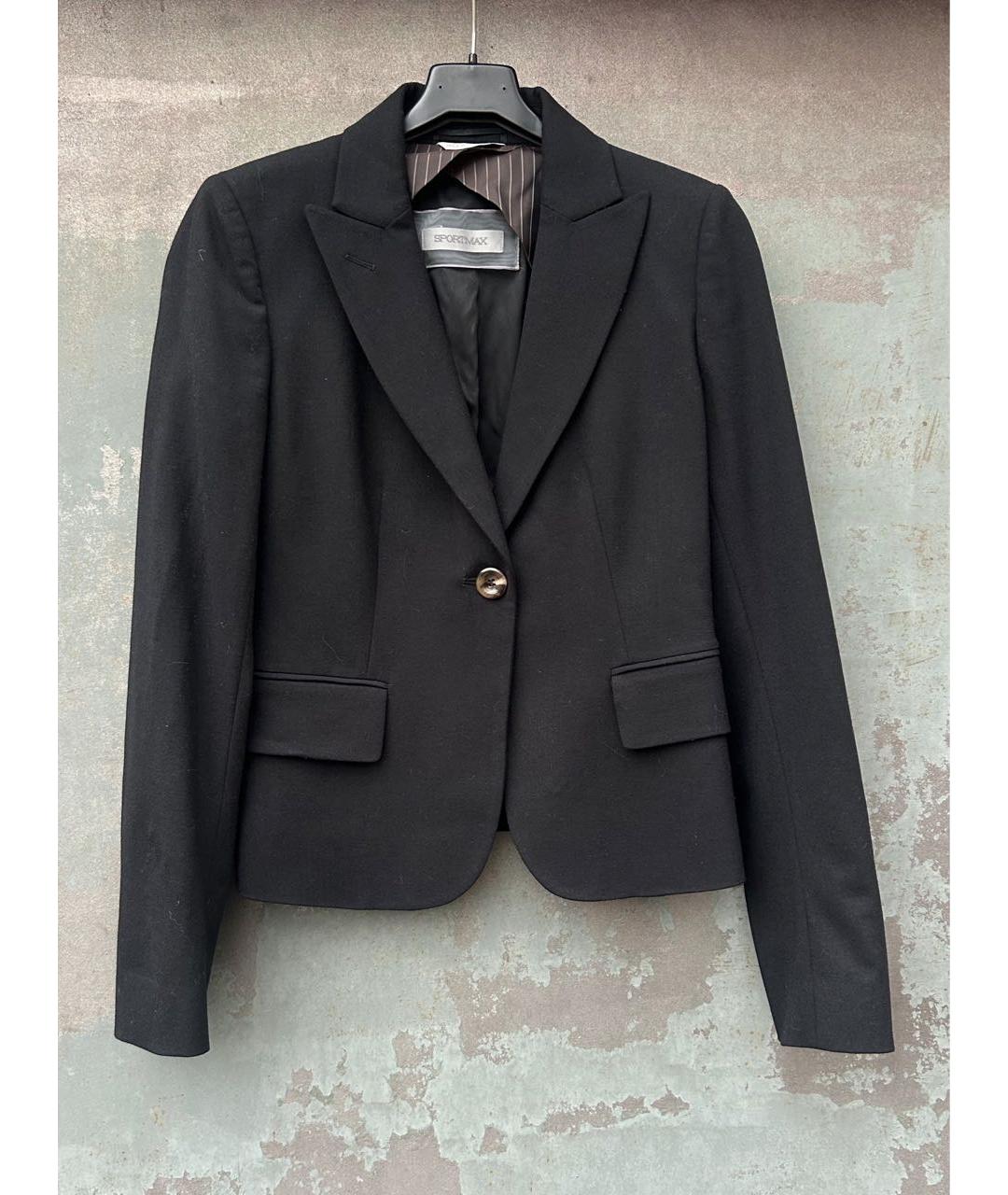 SPORTMAX Черный шерстяной жакет/пиджак, фото 9