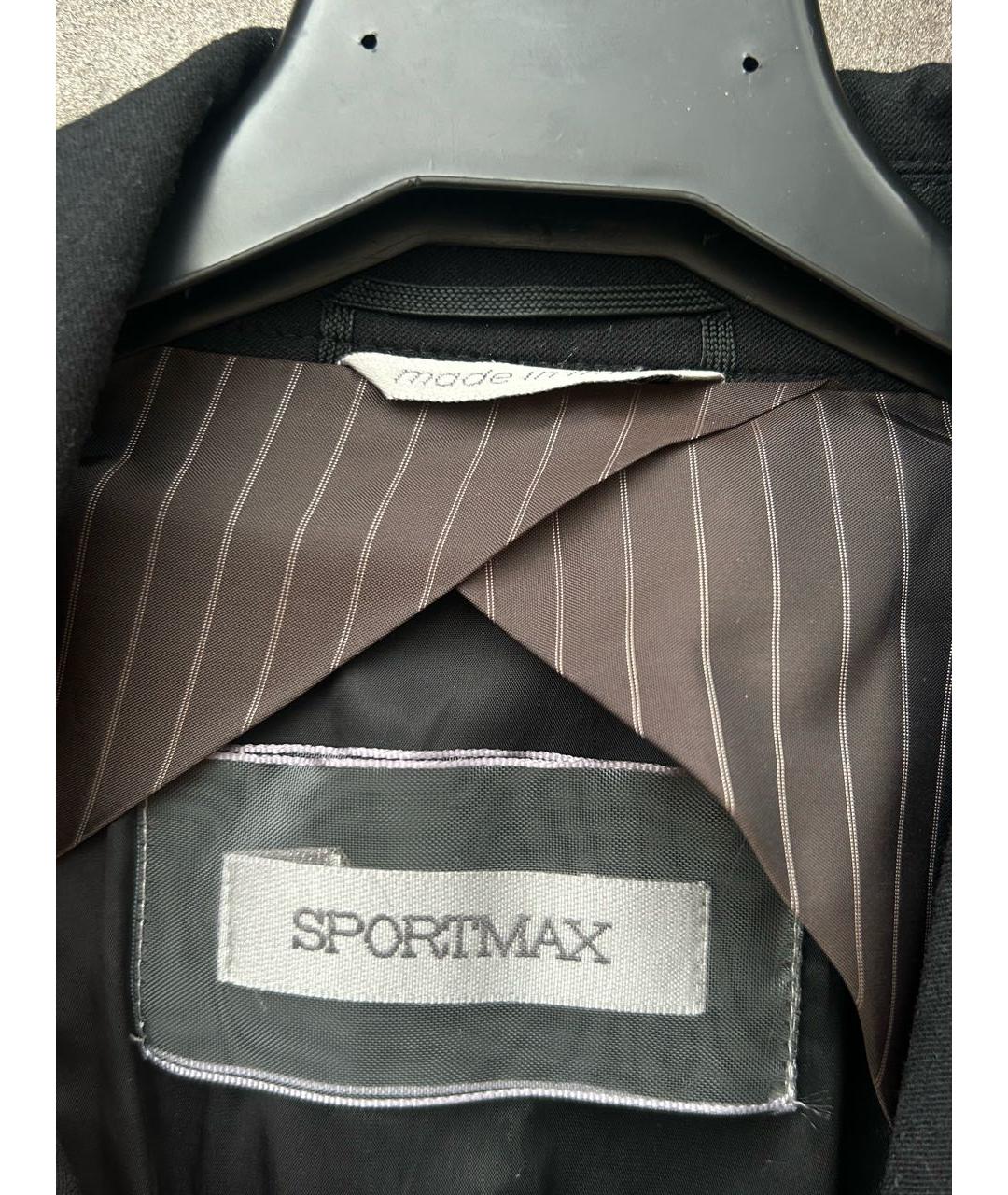 SPORTMAX Черный шерстяной жакет/пиджак, фото 3