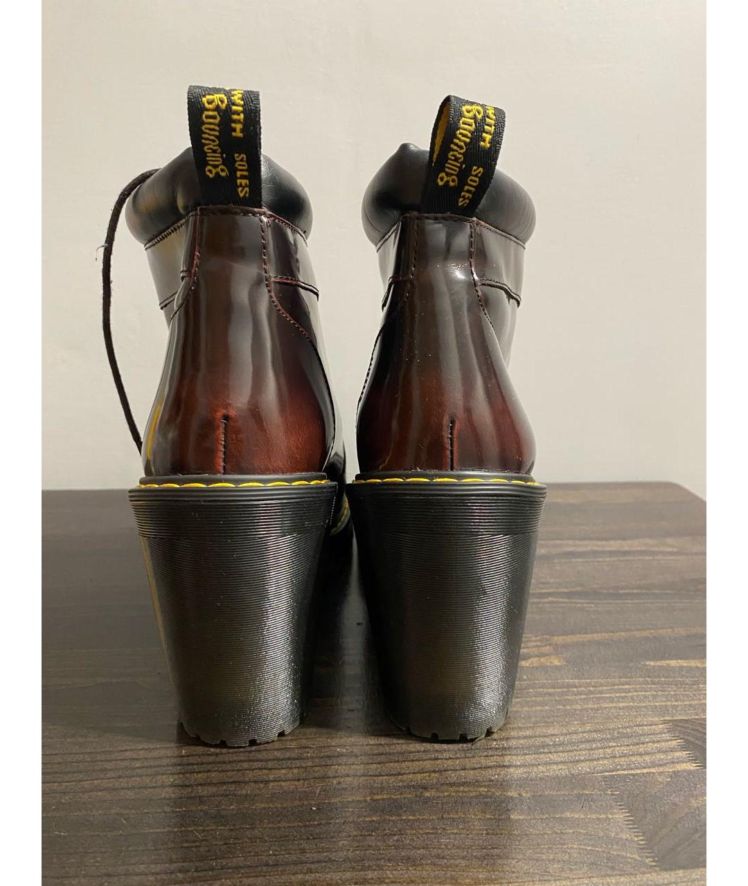 DR. MARTENS Бордовые ботинки из лакированной кожи, фото 5