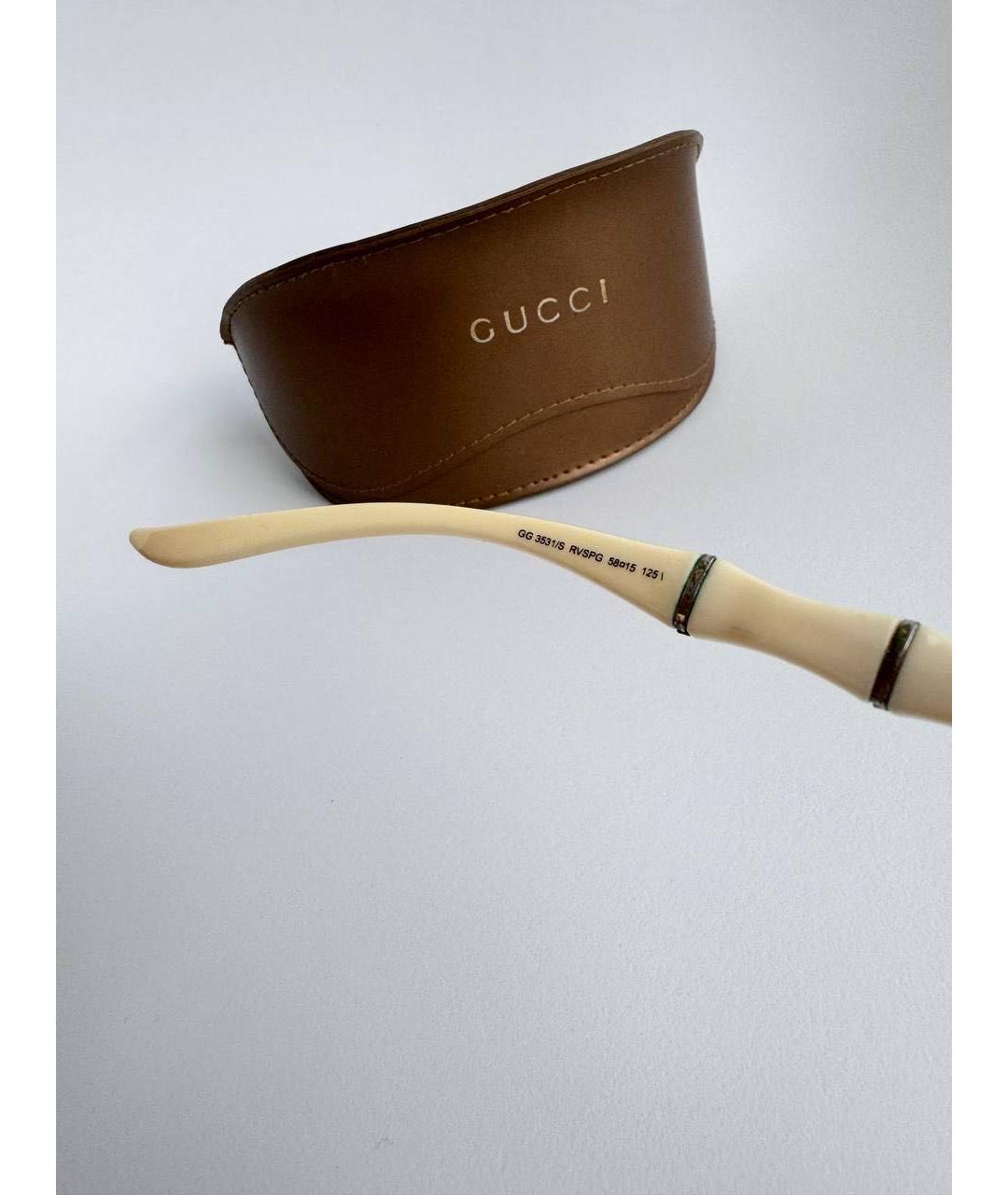 GUCCI Желтые пластиковые солнцезащитные очки, фото 3