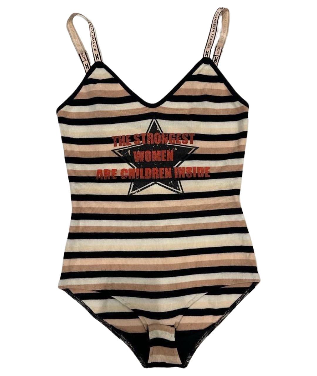 ELISABETTA FRANCHI Бежевое вискозное боди, фото 1