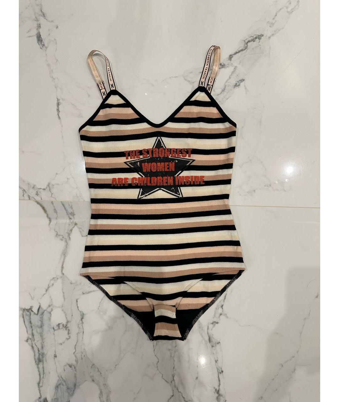 ELISABETTA FRANCHI Бежевое вискозное боди, фото 5