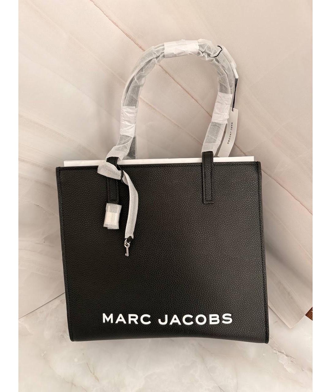 MARC JACOBS Черная кожаная сумка с короткими ручками, фото 2