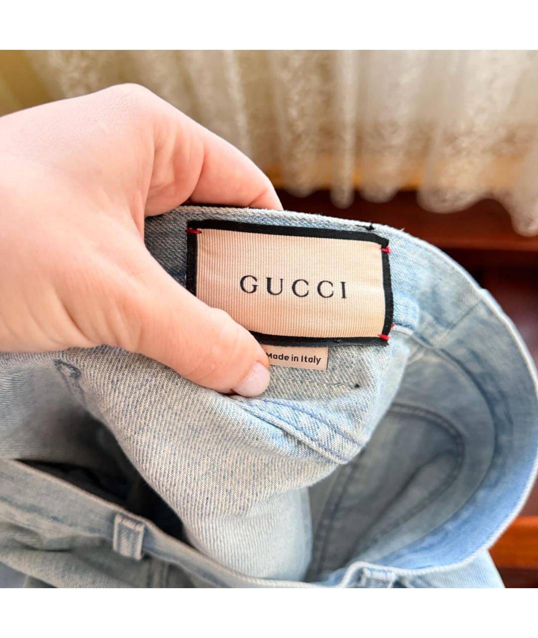 GUCCI Голубые прямые джинсы, фото 7