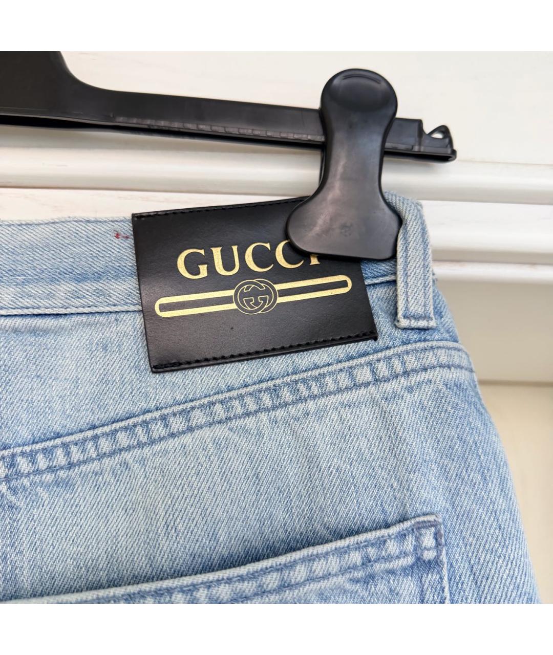 GUCCI Голубые прямые джинсы, фото 5
