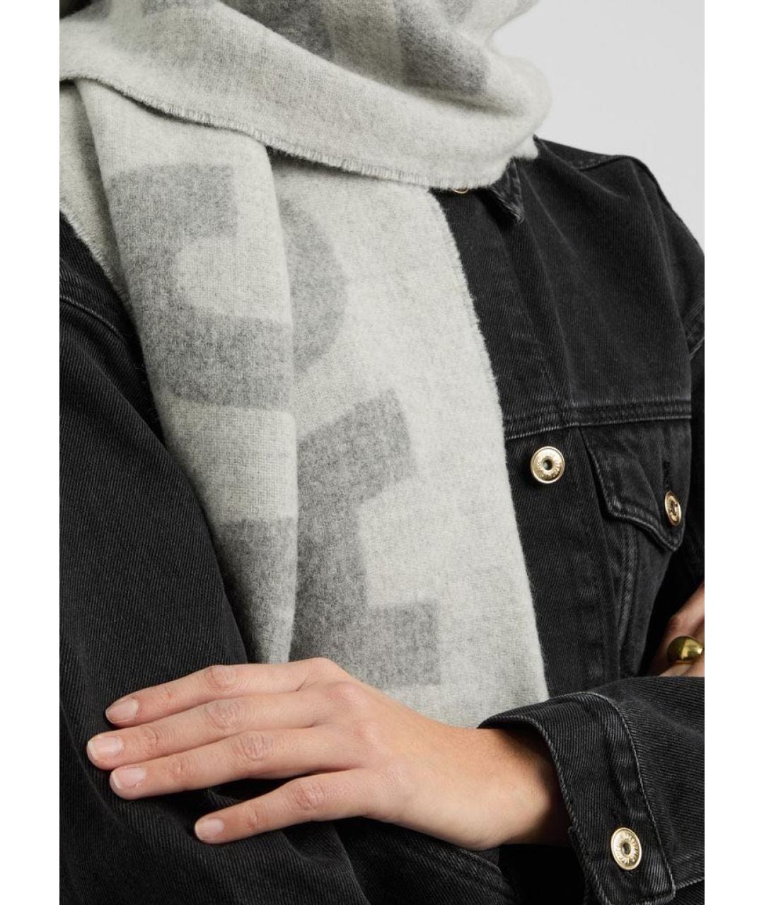 JACQUEMUS Серый шерстяной шарф, фото 3