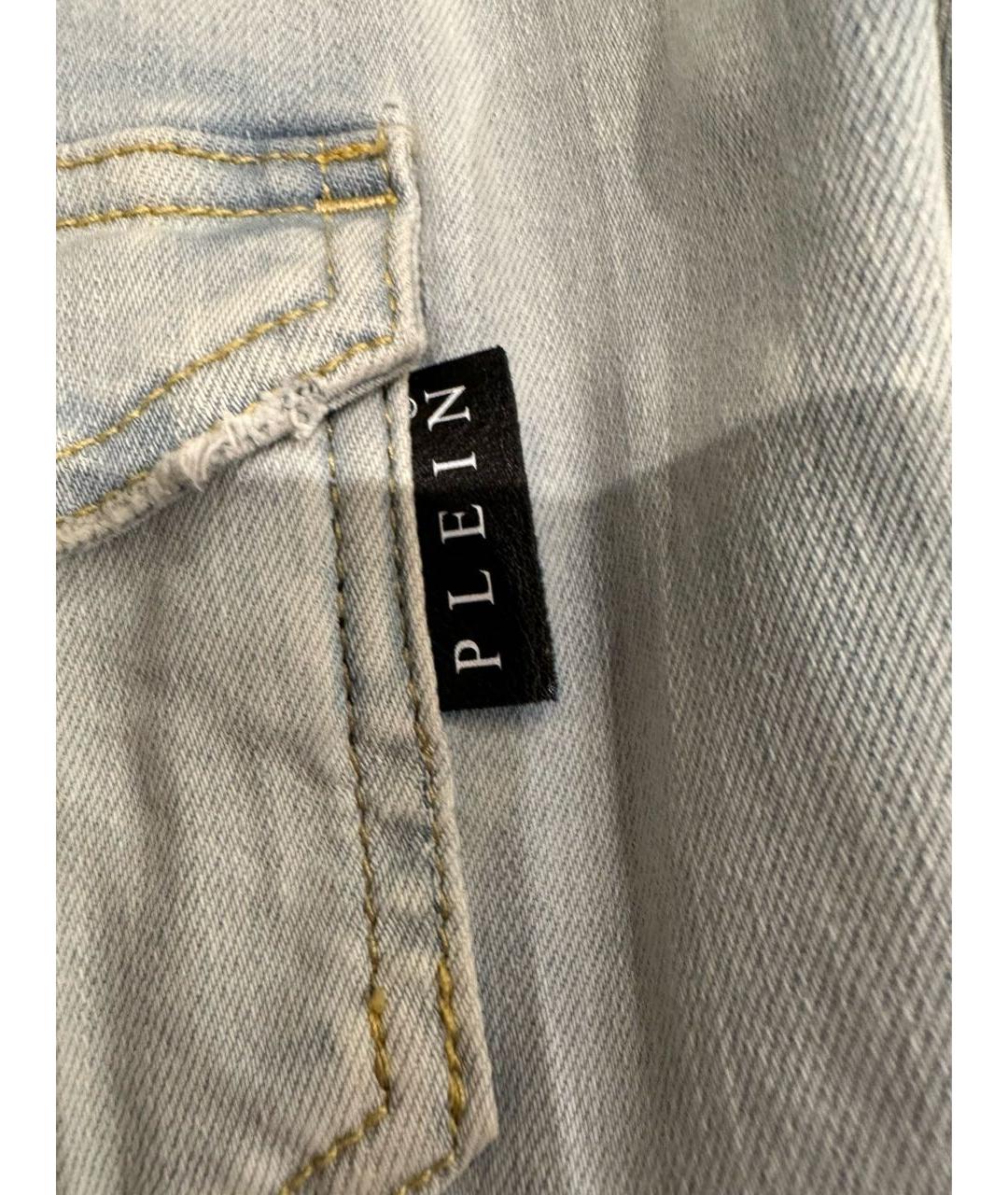 PHILIPP PLEIN Голубое деним повседневное платье, фото 8