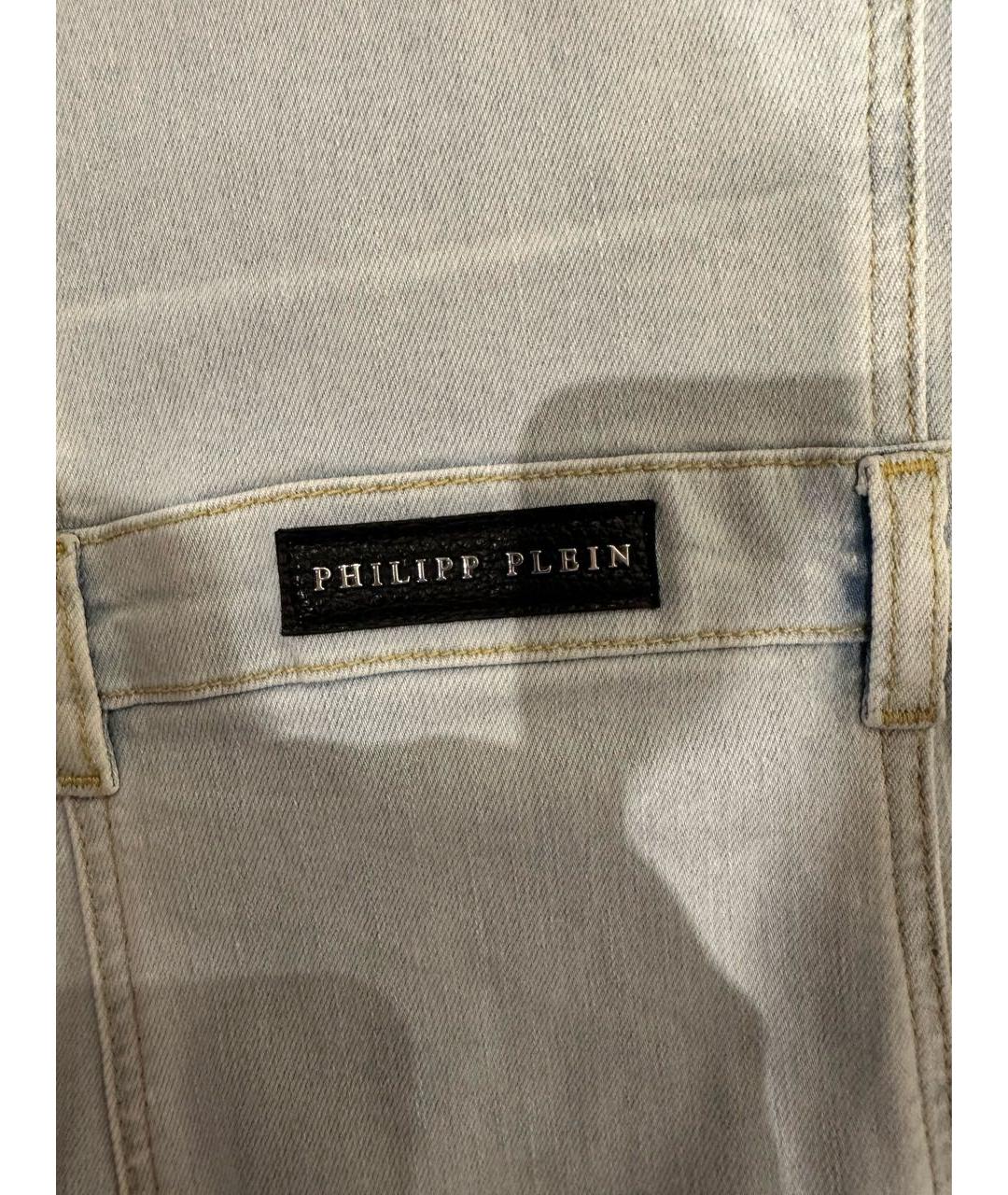 PHILIPP PLEIN Голубое деним повседневное платье, фото 5