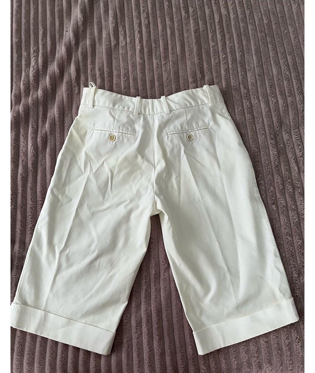 LORO PIANA Белые хлопковые шорты, фото 3