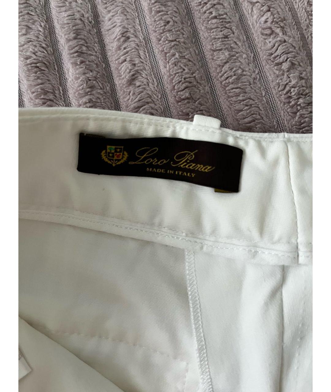 LORO PIANA Белые хлопковые шорты, фото 2
