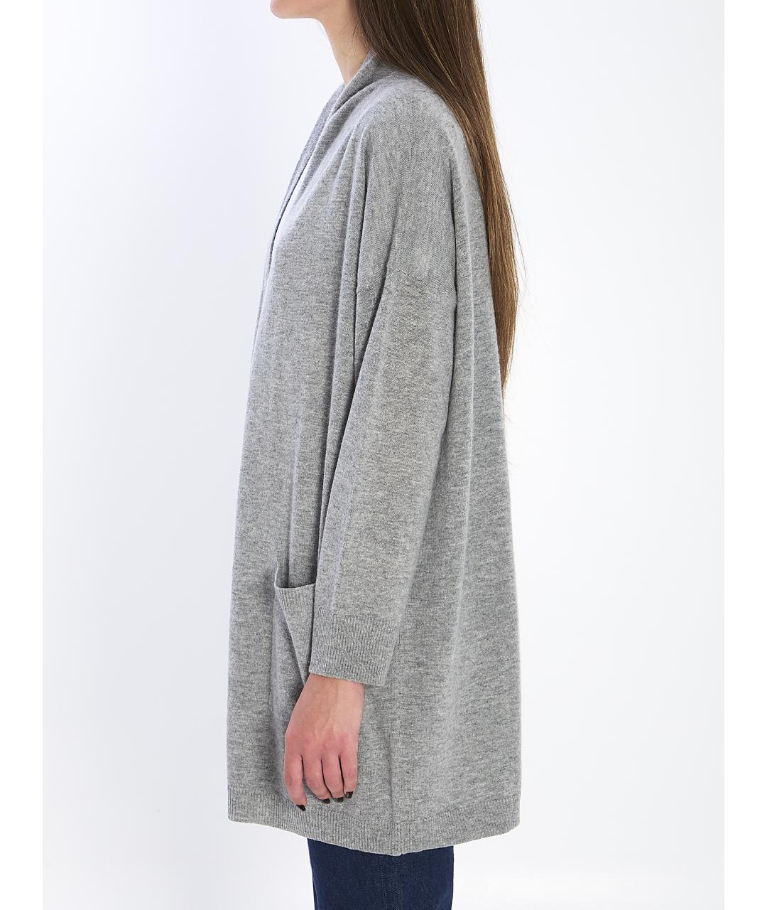 ALLUDE Серый шерстяной кардиган, фото 3
