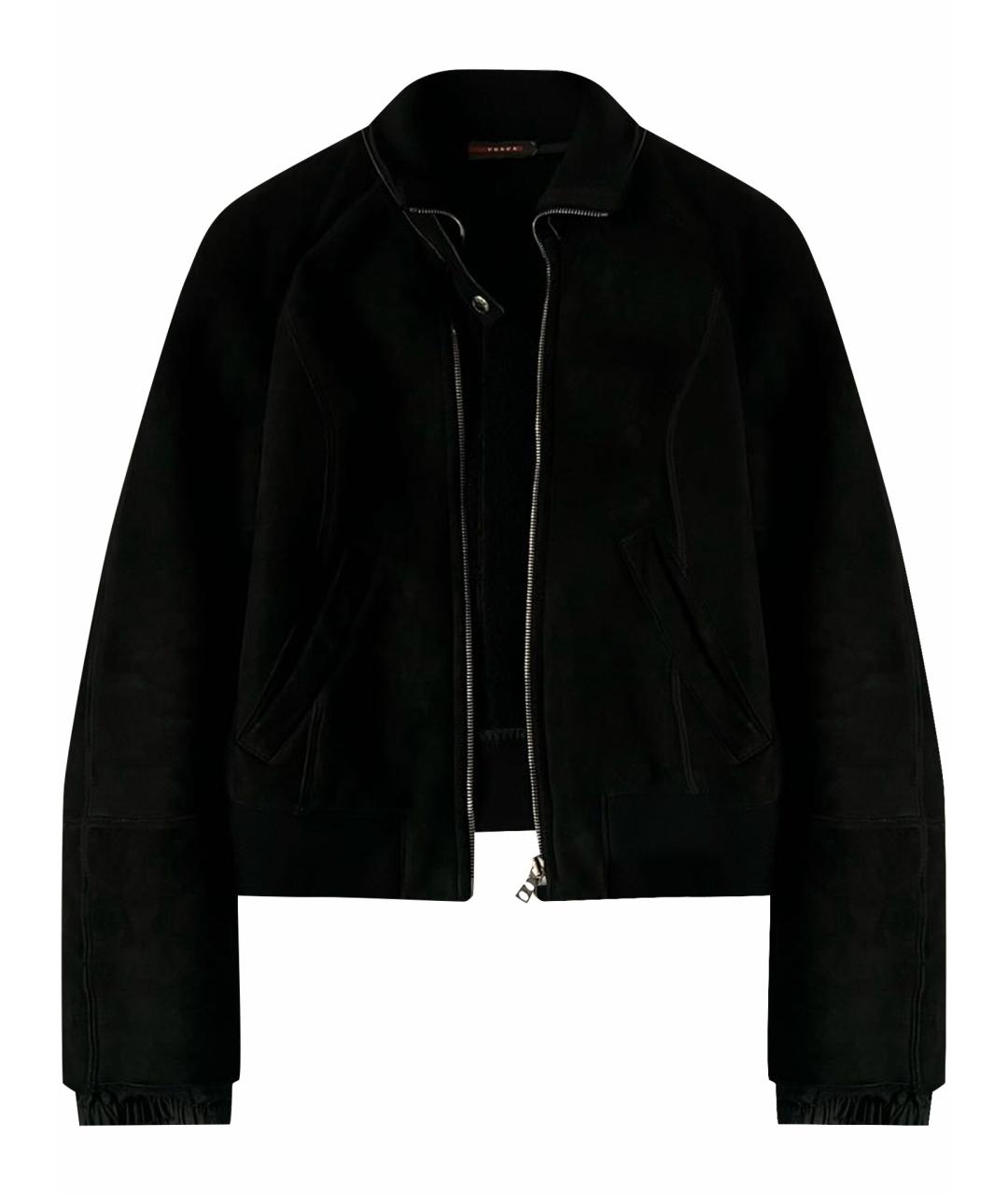 PRADA Черная кожаная дубленка, фото 1