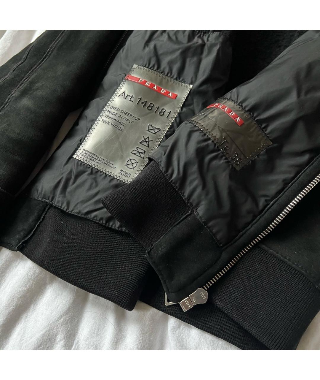 PRADA Черная кожаная дубленка, фото 3