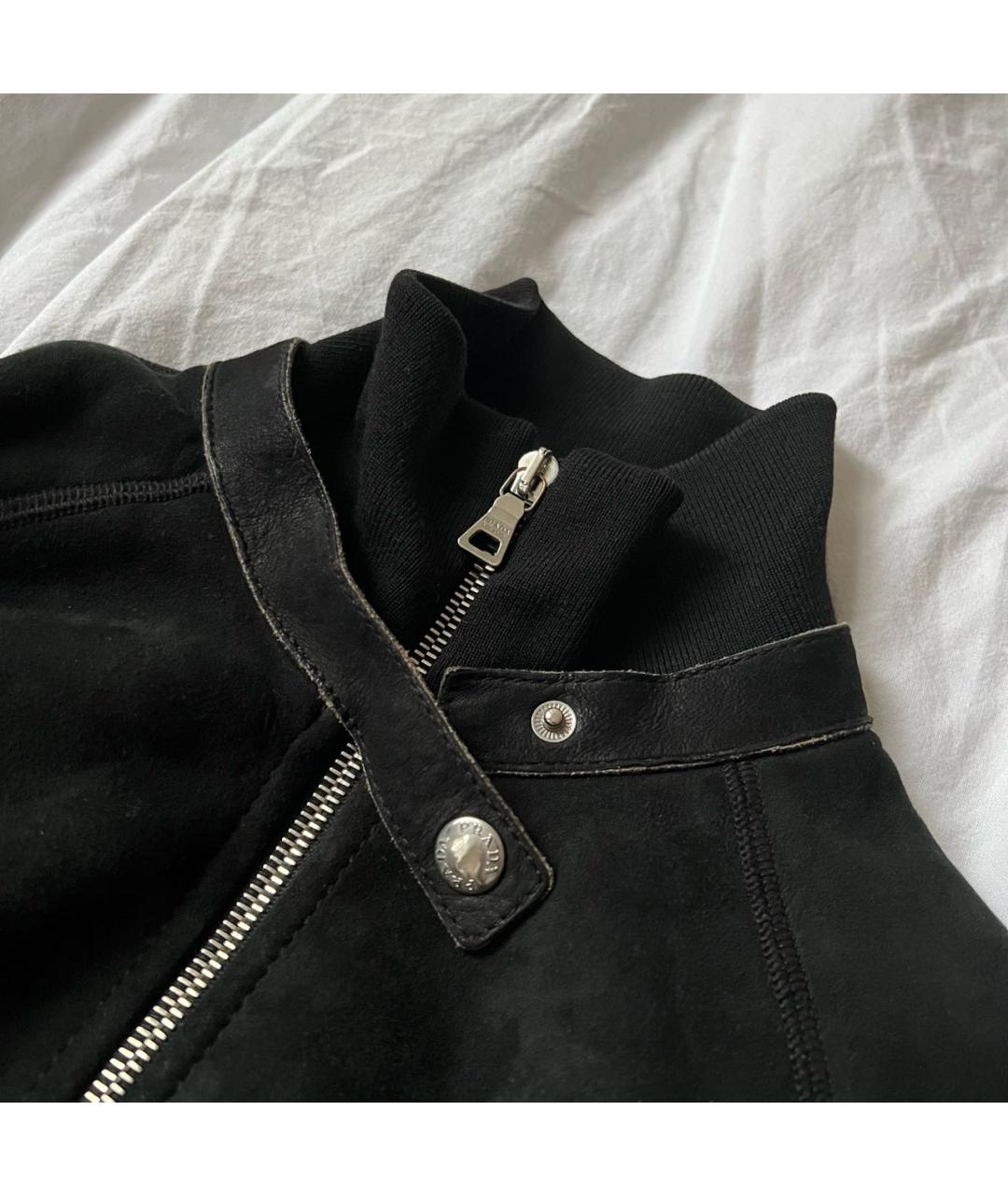 PRADA Черная кожаная дубленка, фото 4
